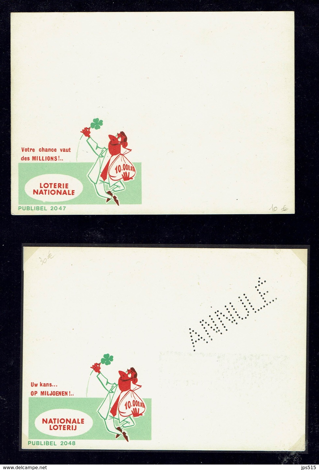 België - Belgique - Belgium - Publibel - Annulé And Albino N° 2047 And 2048 - Monnaies