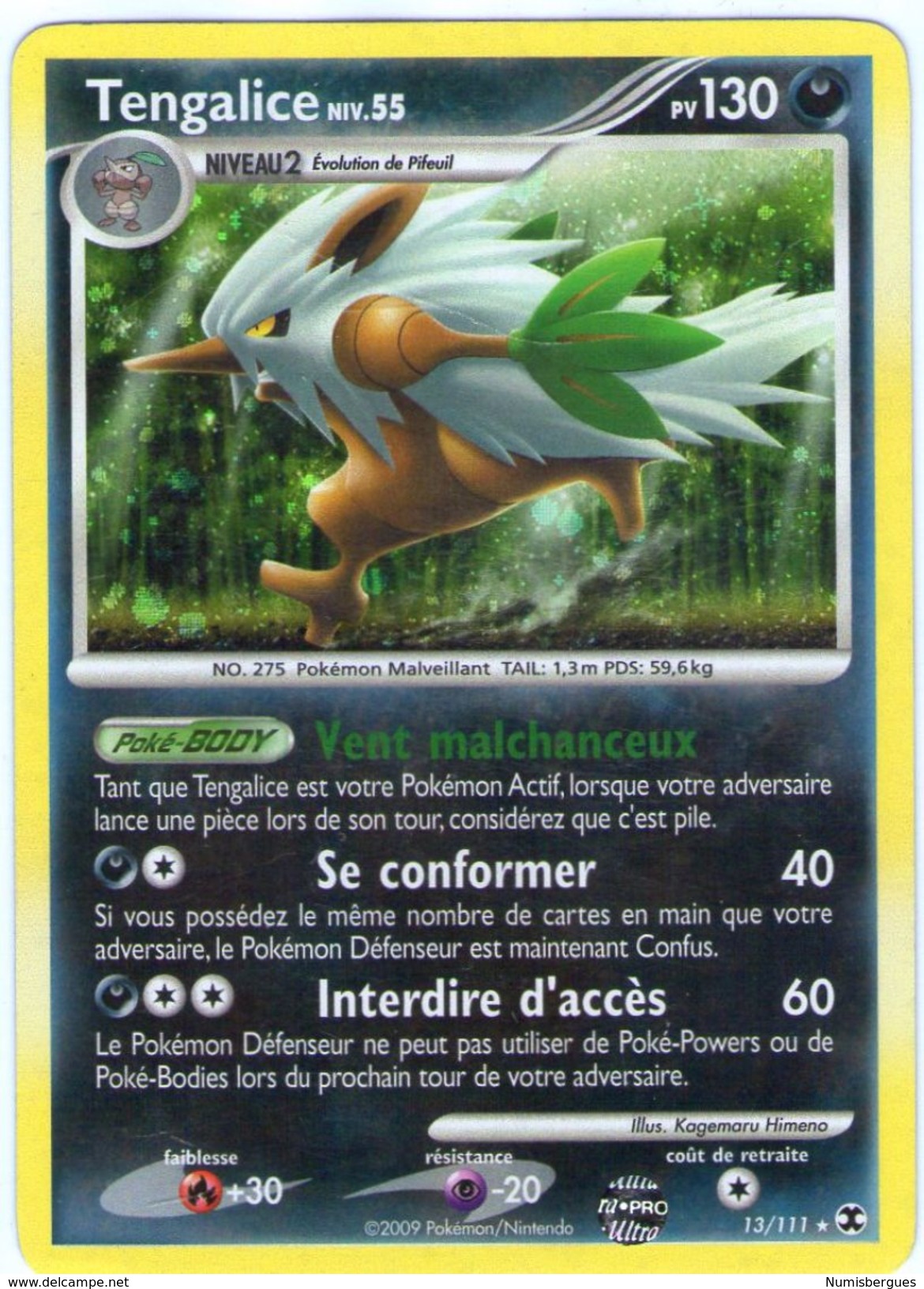 Carte Pokemon  Tengalice    N° 13/111 Série  Platine Rivaux Emergeants     VF - Platine