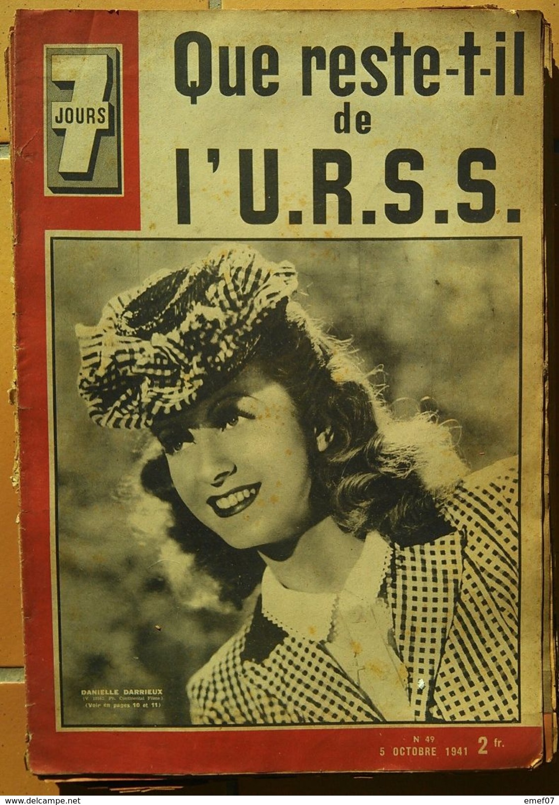 Ancienne Revue Guerre 39/45  " 7 JOURS " N°49 Du 5 OCTOBRE  1941  Que Reste T Il De L' U.R.S.S.,Danielle Darrieux - 1901-1940