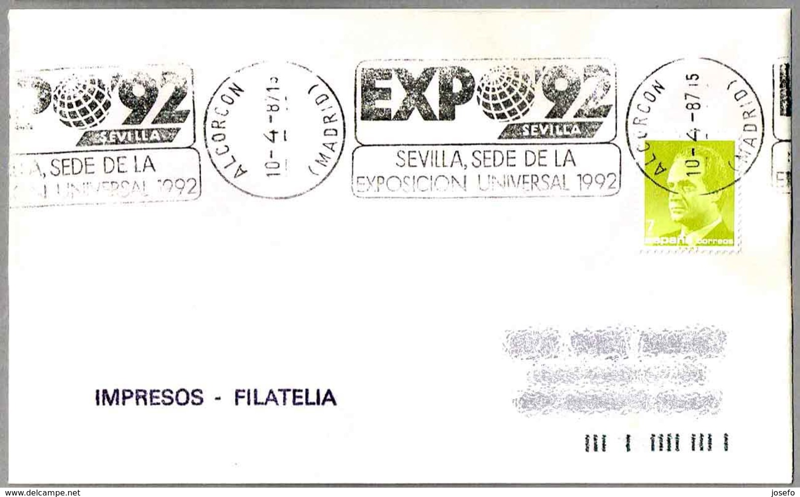 EXPO'92 - SEVILLA. Alcorcon 1987 - 1992 – Sevilla (España)