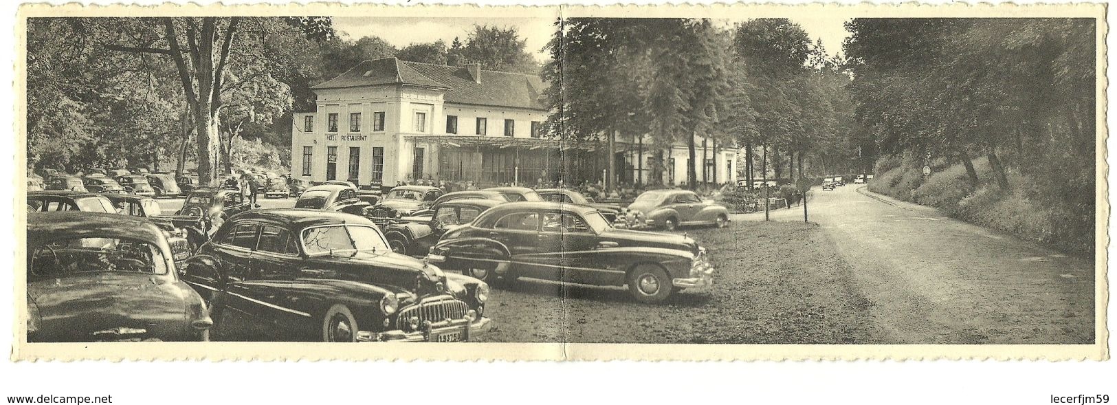 GROENENDAEL CARTE PUBLICITAIRE DE L HOTEL RESTAURANT ROSE DANS LE CHATEAU + VOITURES DE L EPOQUE VERS 1960 TRES RARE - Autres & Non Classés