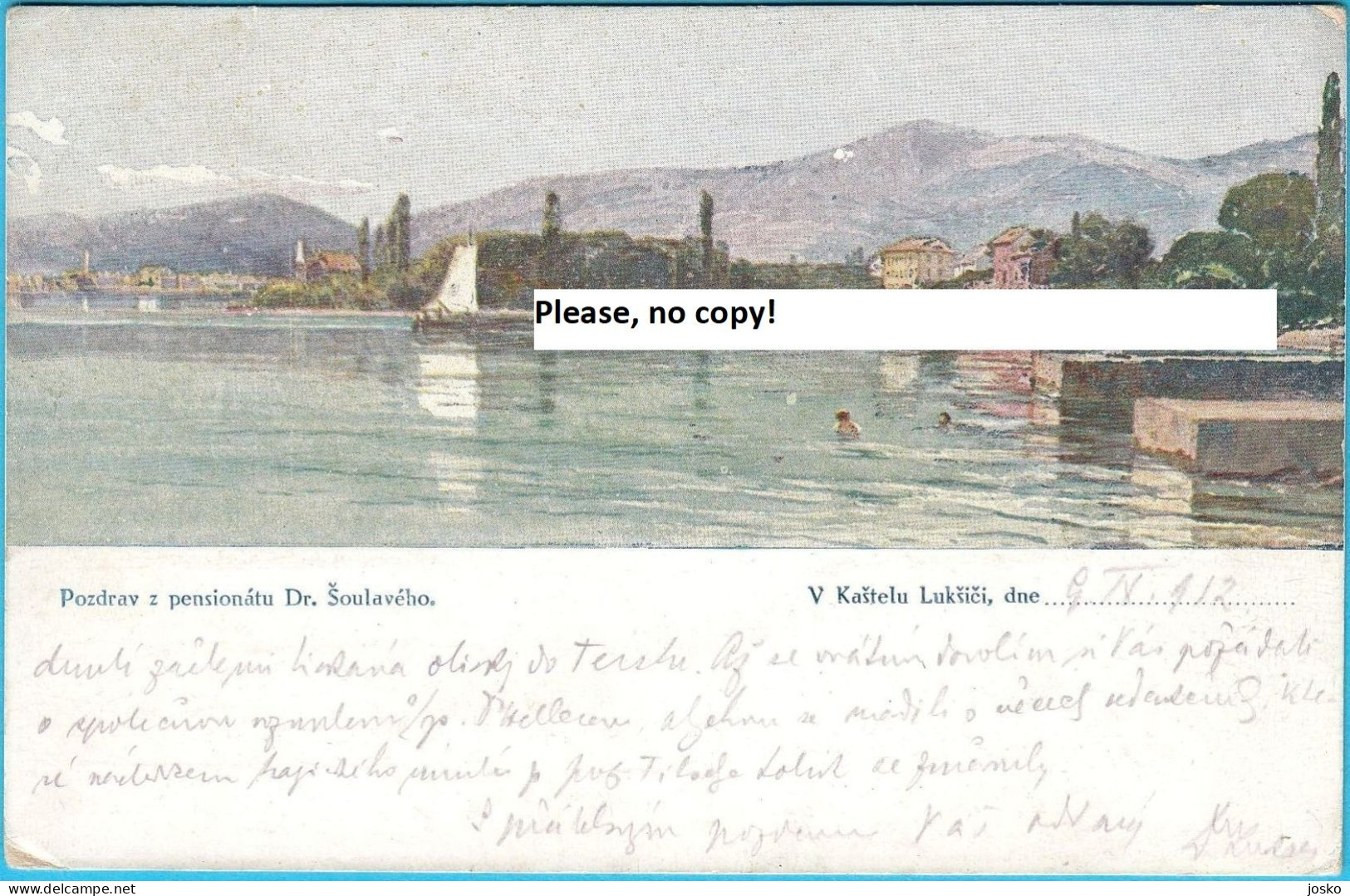 KASTEL LUKSIC Near Split  ( Croatia ) * Travelled 1912. * Litho - Croatia