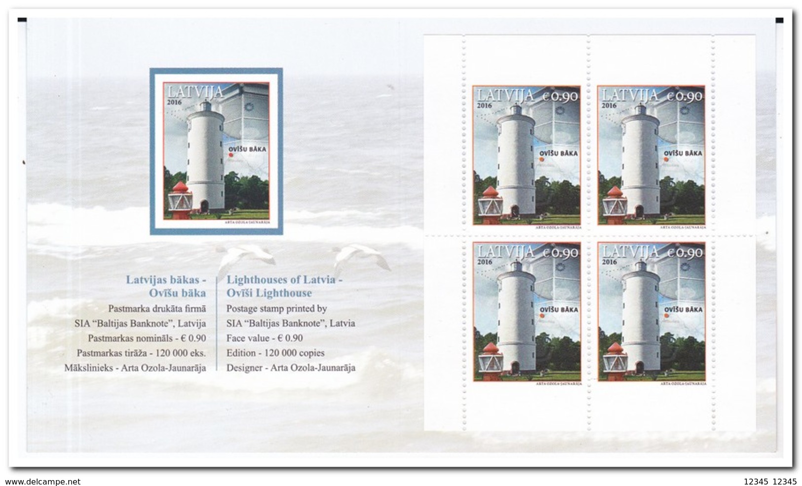 Letland 2016, Postfris MNH, Lighthouses, Booklet - Letland