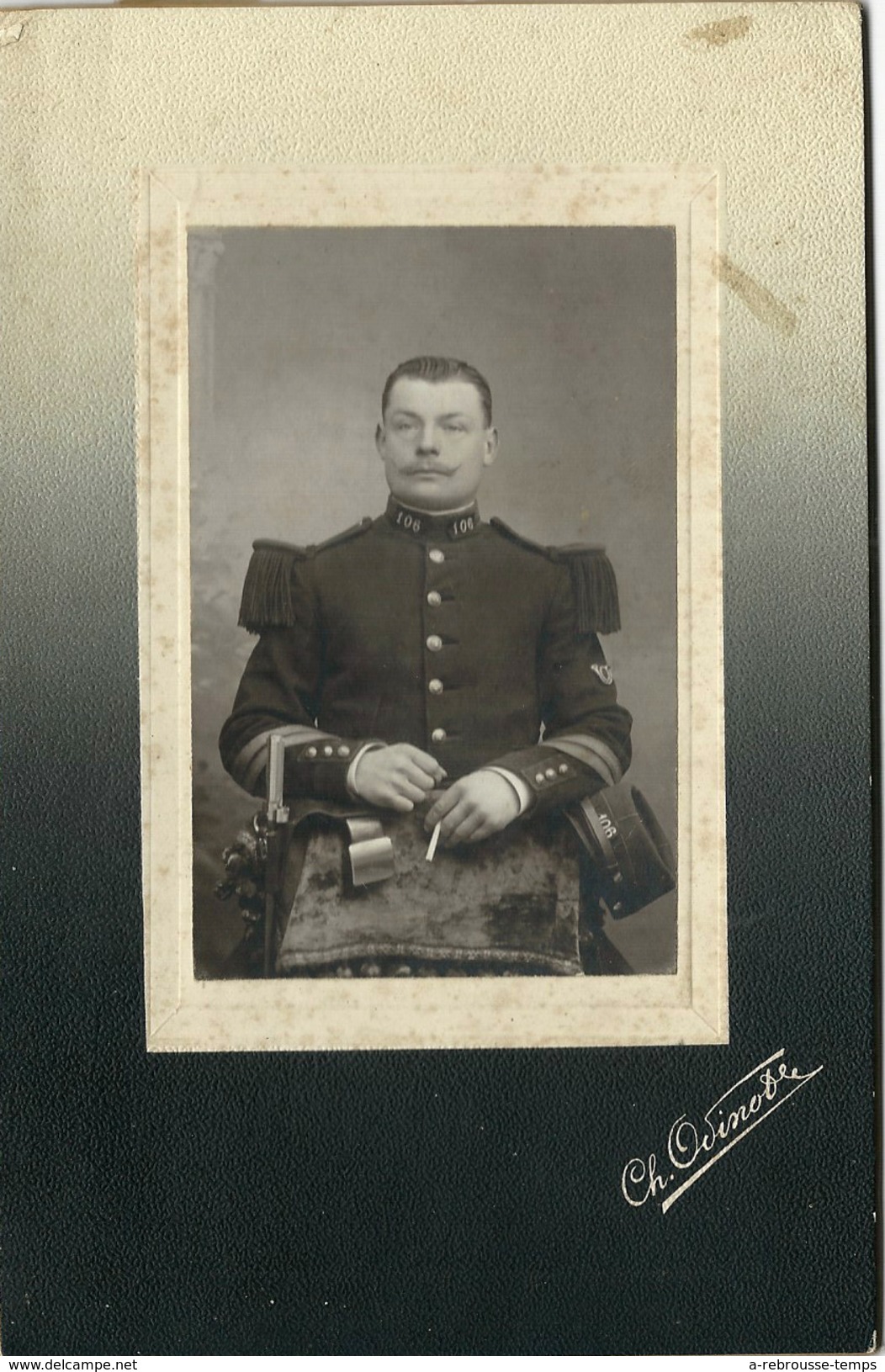 Grand CDV-(CAB) Soldat Du 106e Régiment--photo Odinot - Guerre, Militaire