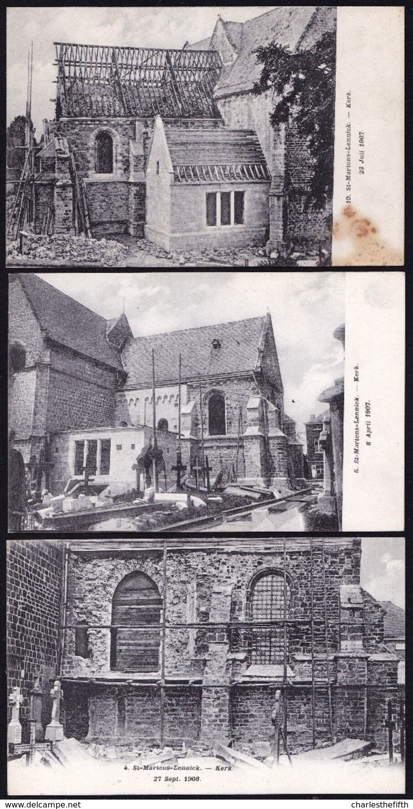 3 X SINT MARTENS LENNIK -  Werken KERK 1906/1907 - KOOPJE !!! - Lennik