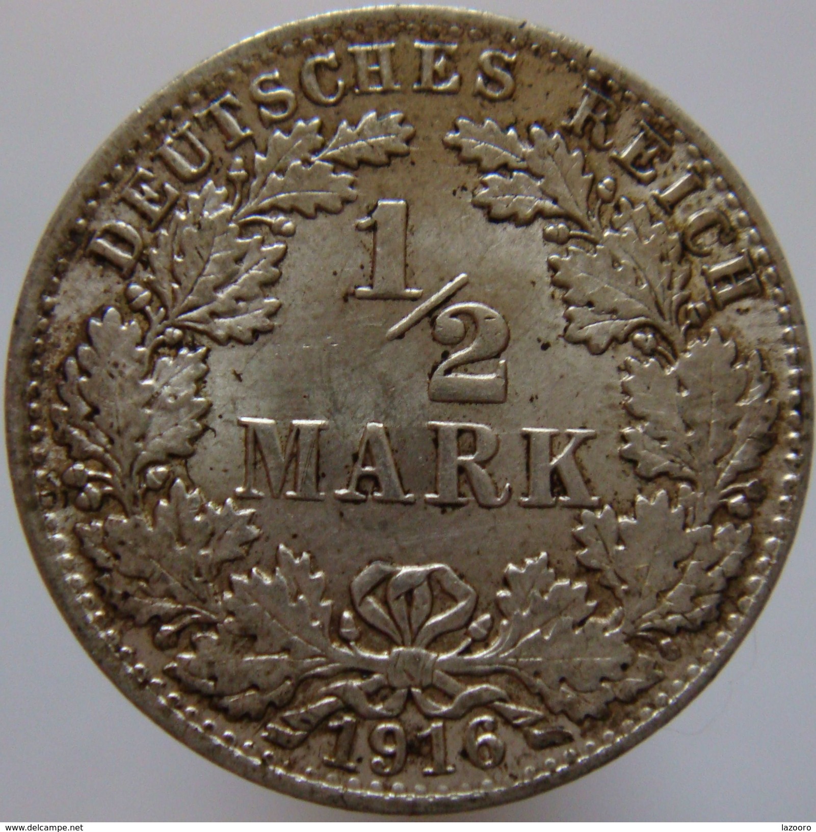 Germany 1/2 Mark 1916 A UNC - Silver - 1/2 Mark