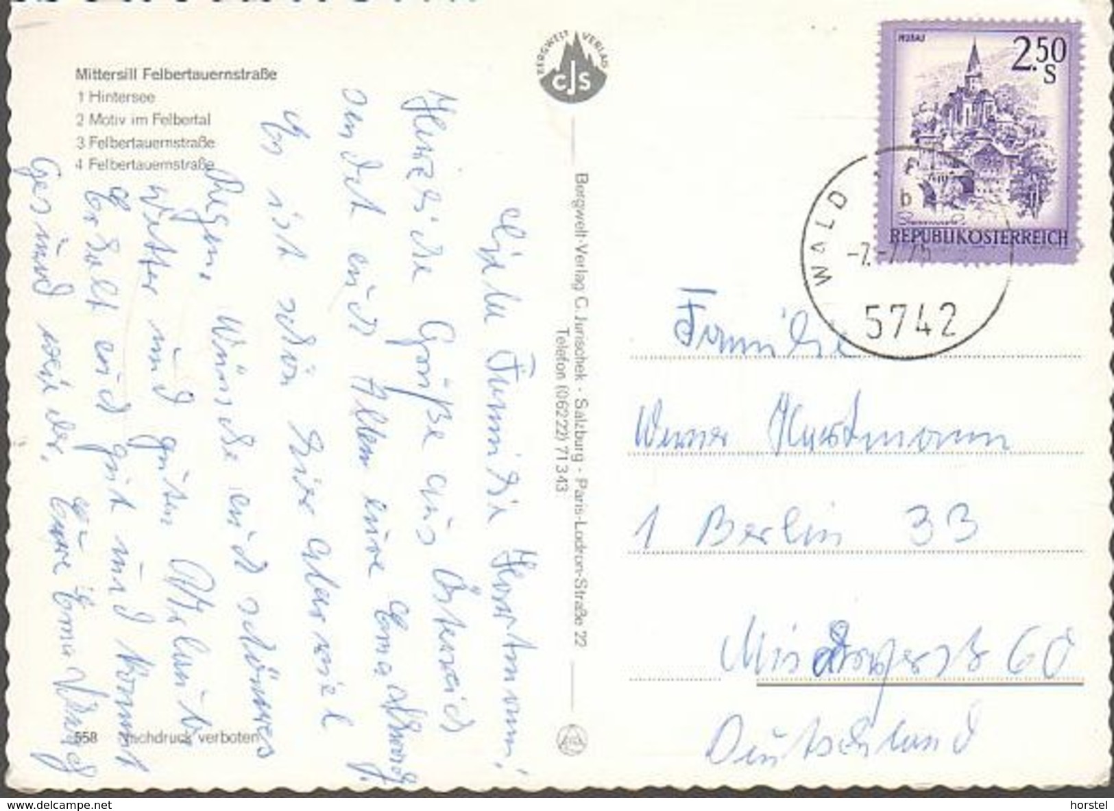 Austria - 5730 Mittersill - Felbertauernstraße (70er Jahre) - Cars - Nice Stamp - Mittersill