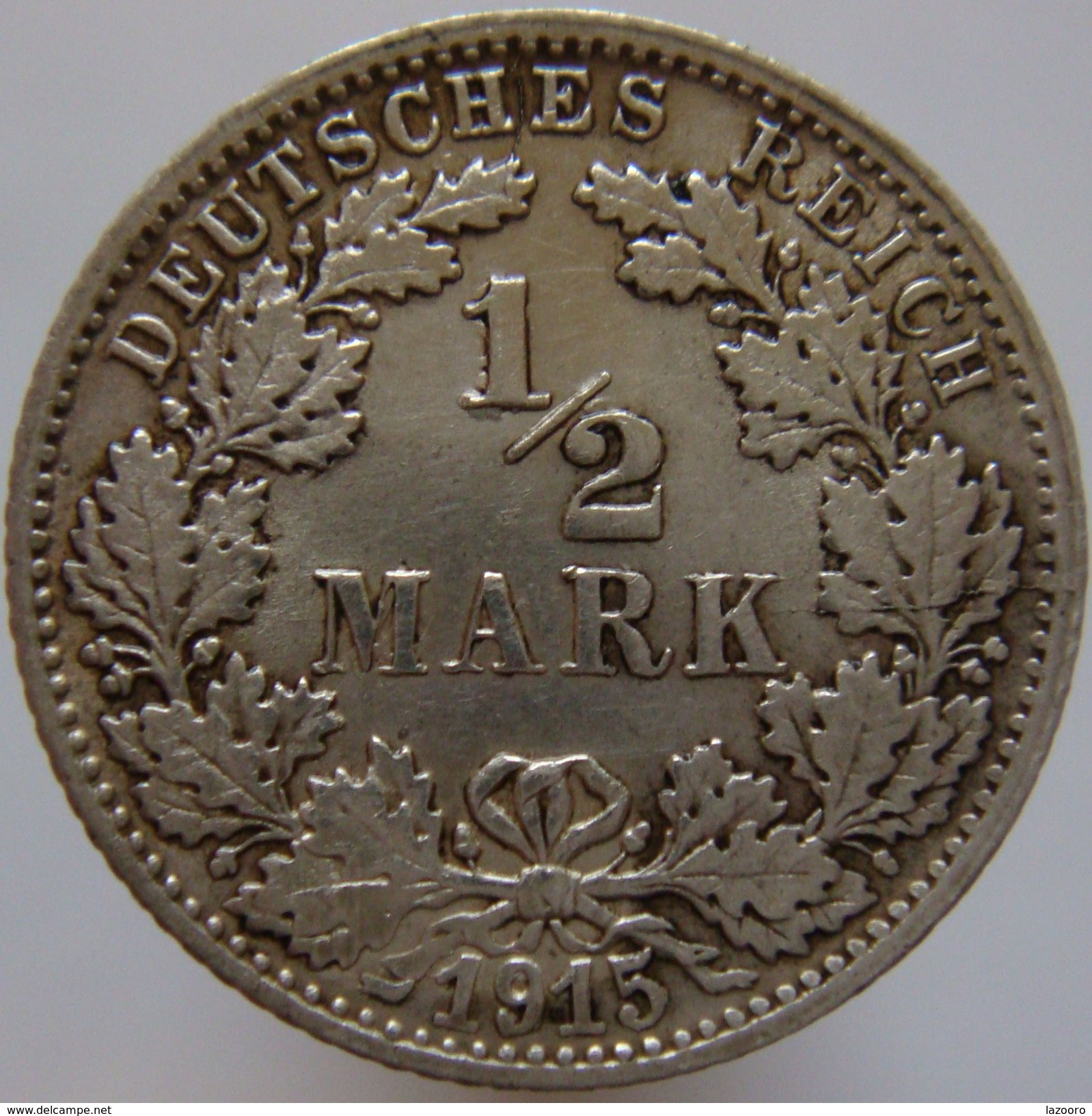 Germany 1/2 Mark 1915 F, Die Cracks XF - Silver - 1/2 Mark