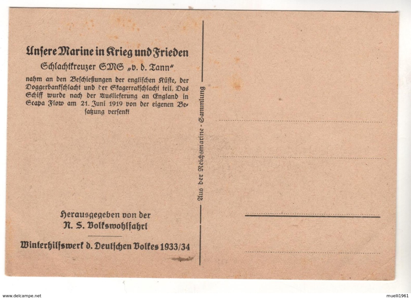 Nr. 9892,  Unsere Marine In Krieg Und Frieden, Schlachtkreuzer S.M.S. "von Der Tann" - Warships