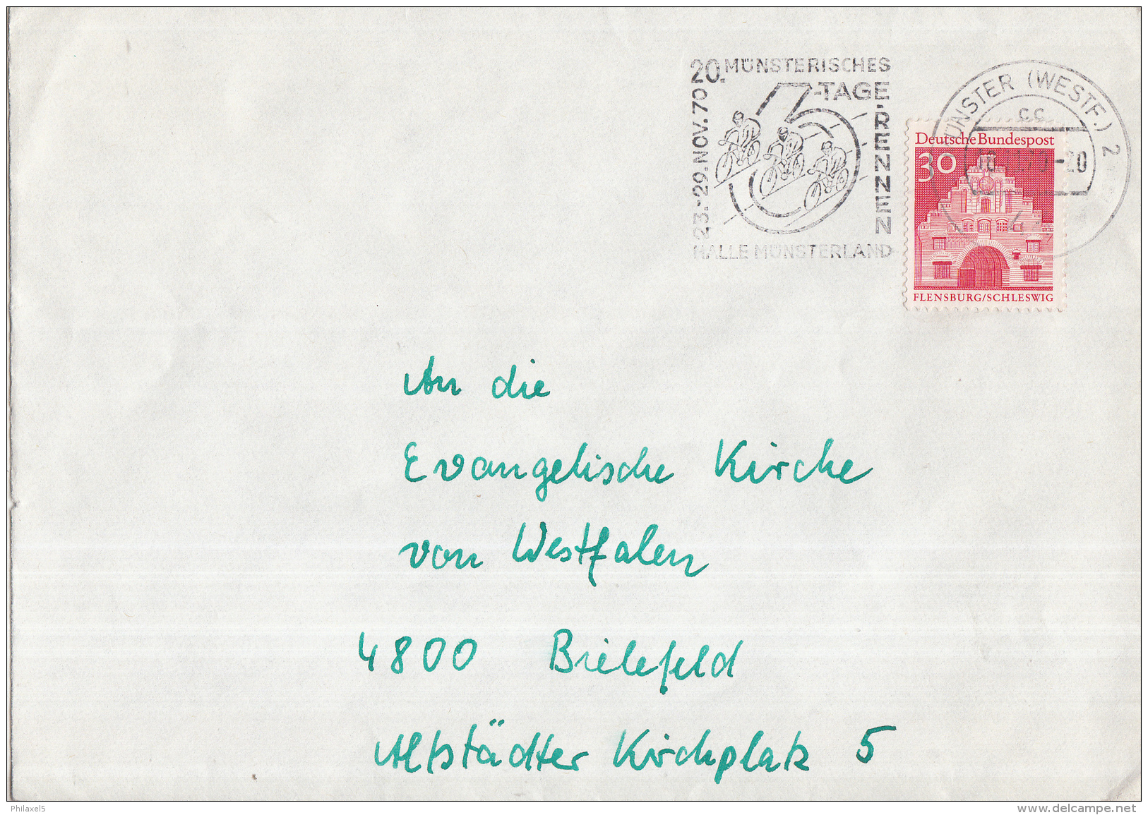 Duitsland - Vlagstempel - 20. Münsterisches 6-Tage Rennen Halle Münsterland 23-29 NOV.1970 - Münster - Wielrennen