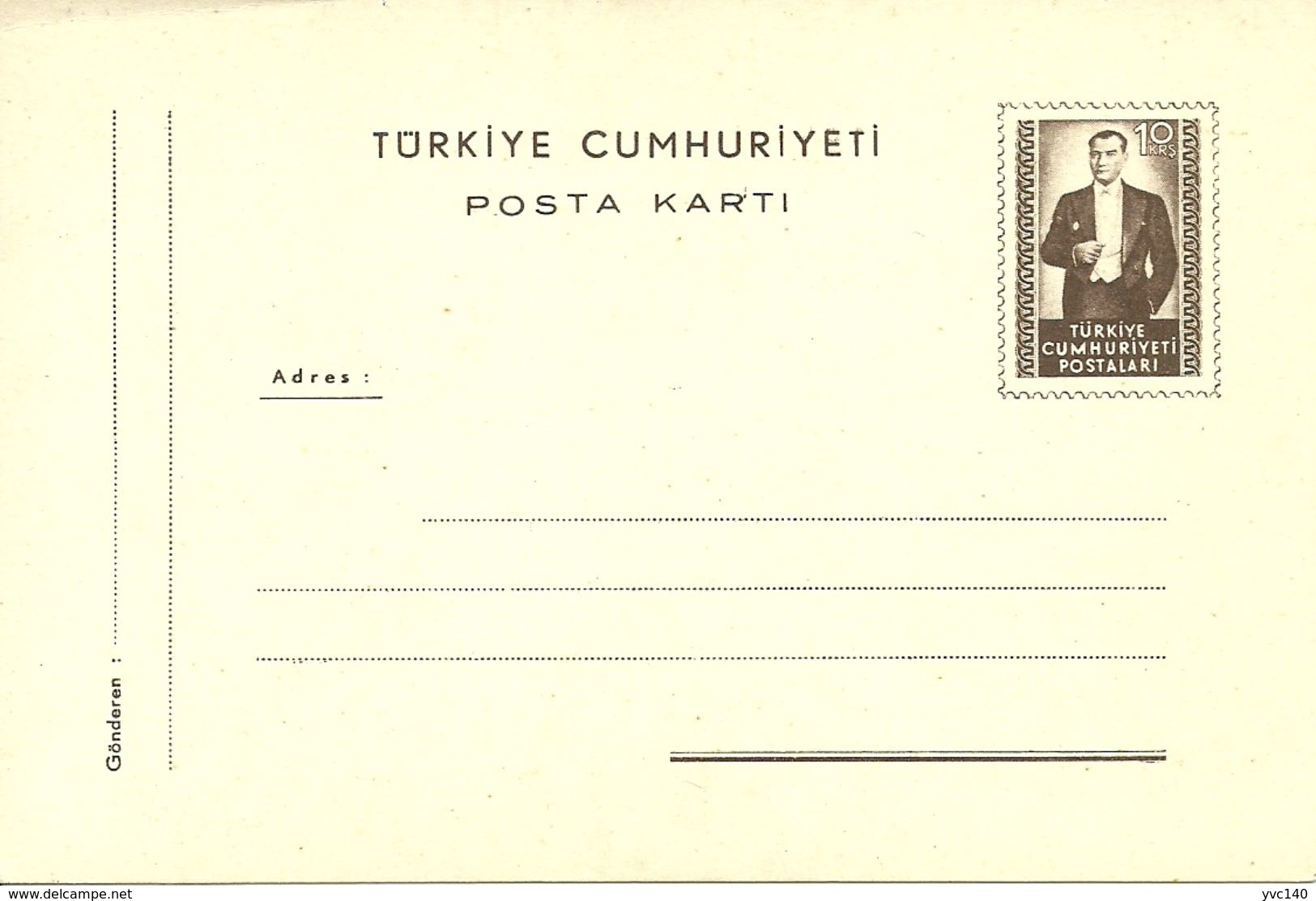 Turkey; 1955 Postal Stationery Isfila AN 186 - Postal Stationery