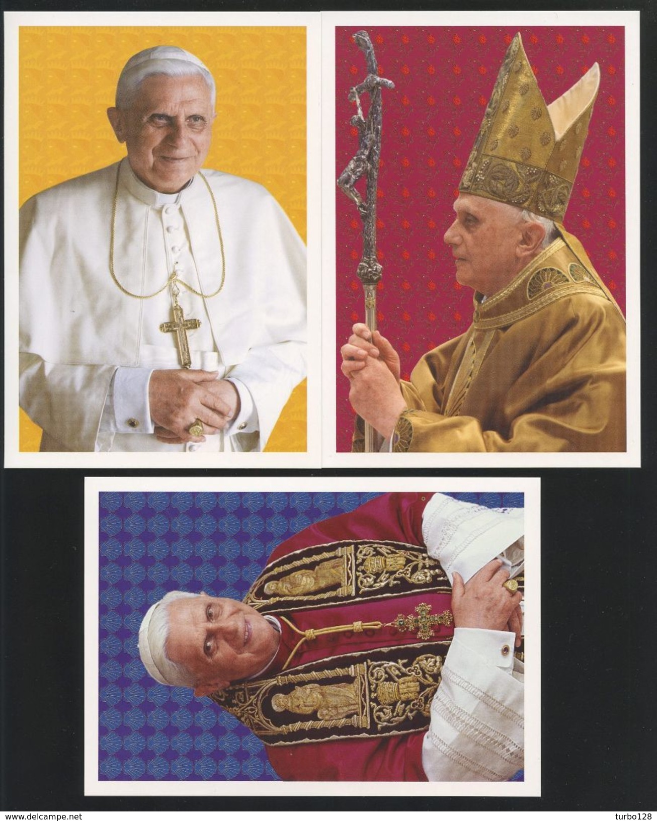 VATICAN 2005 3 Cartes ** Neuve UFN INIZIO DEL PONTIFICATO DI BENEDETTO XVI Benoît XVI Superbes Dans Pochette - Lettres & Documents
