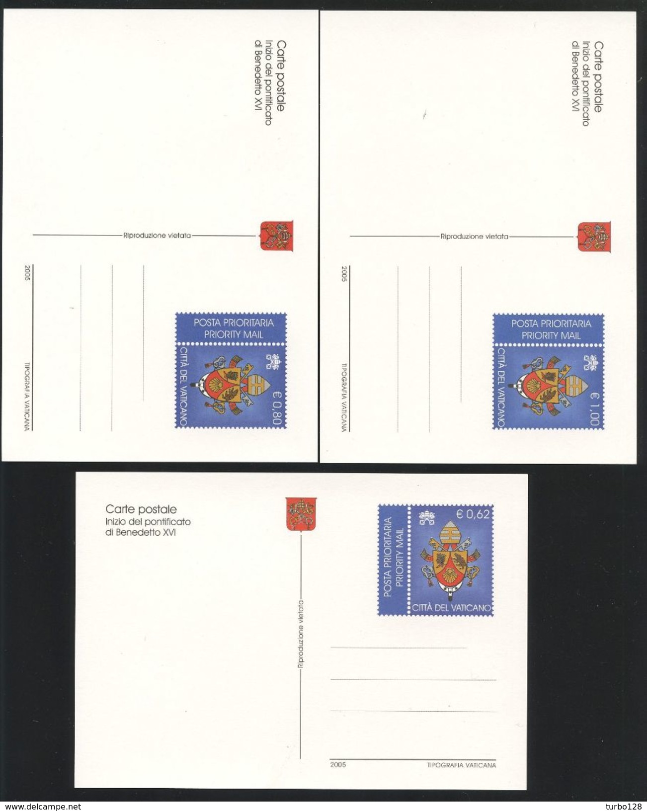 VATICAN 2005 3 Cartes ** Neuve UFN INIZIO DEL PONTIFICATO DI BENEDETTO XVI Benoît XVI Superbes Dans Pochette - Lettres & Documents