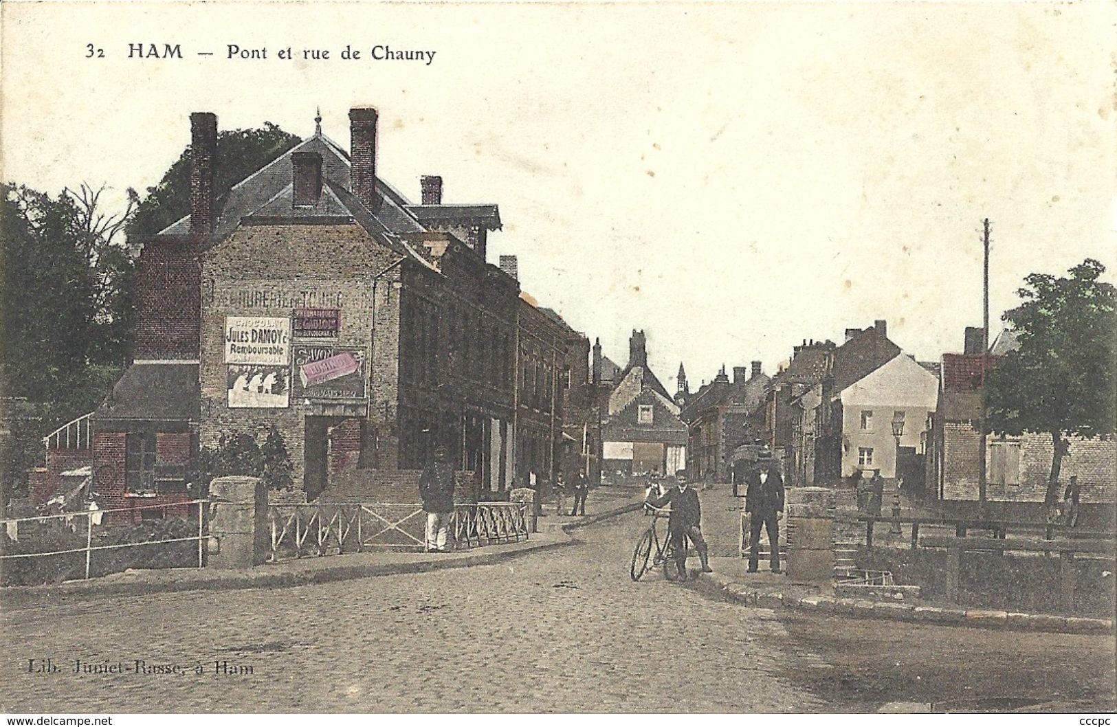 CPA Ham Pont Et Rue De Chauny - Ham