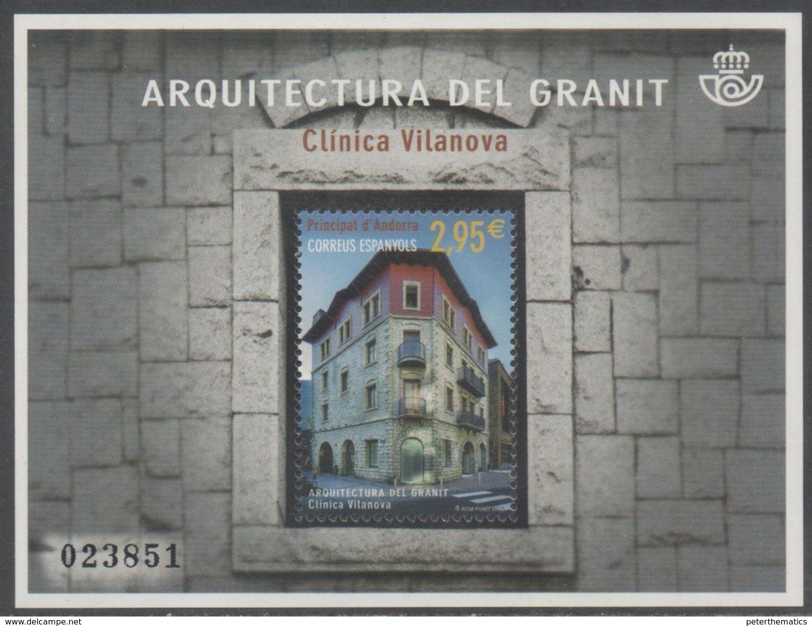 SPANISH ANDORRA , 2016, MNH, ANDORRAN ARCHITECTURE, VILANOVA CLINIC, S/SHEET - Other & Unclassified