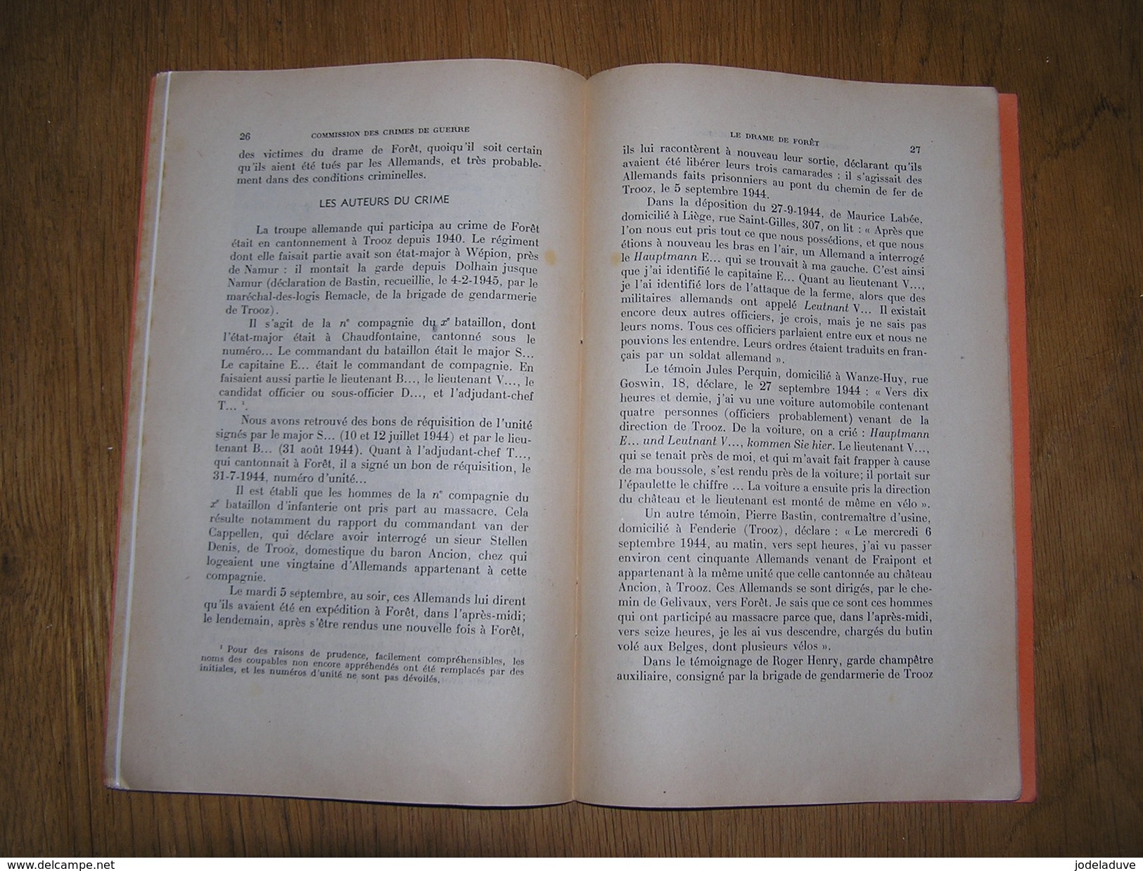 LES CRIMES DE GUERRE Commis Lors de la Libération du Territoire National Guerre 40 45 Forêt Trooz Armée Secrète Liège