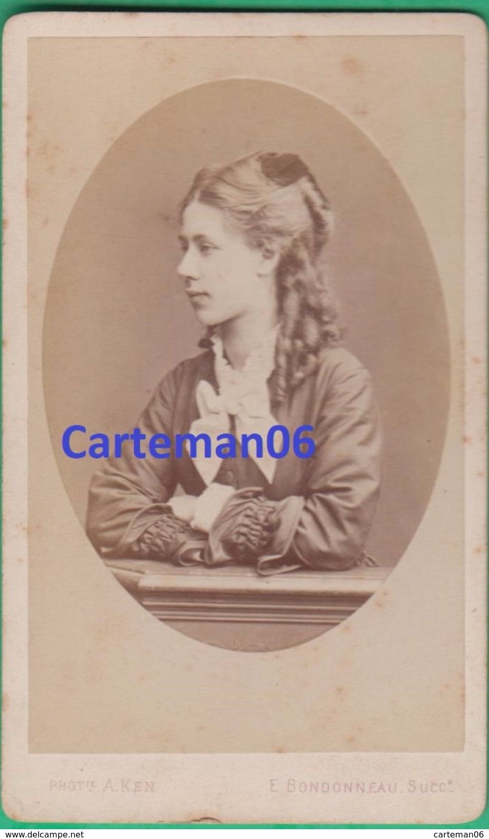 Photo - CDV - Mme Jeanne Ymbeck Cousine Bourbonne, Mariée ...., Femme, Notable - Photographe A. Ken à Paris - Ancianas (antes De 1900)