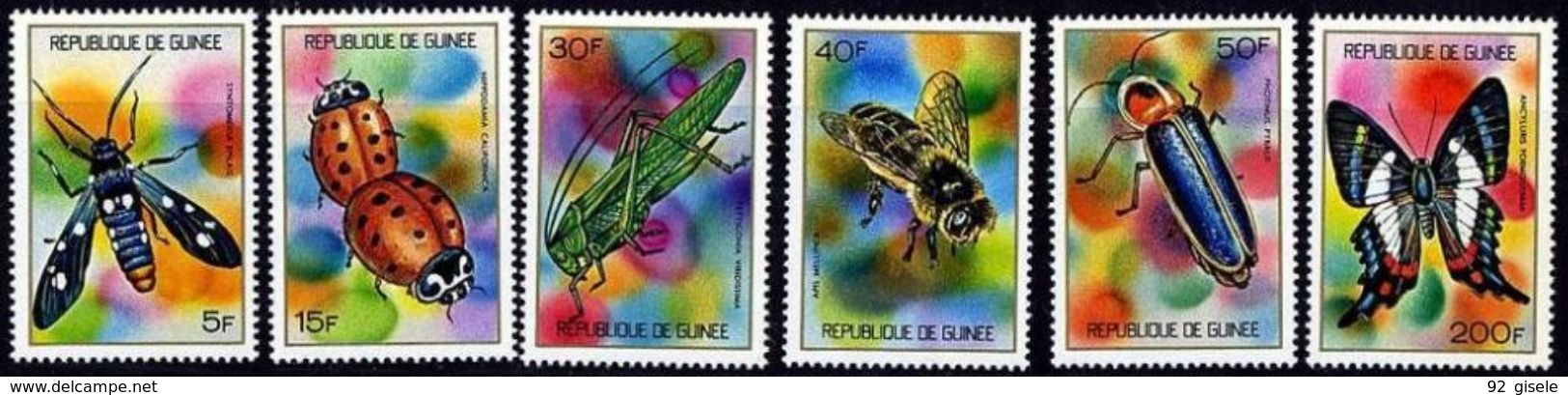 Guinée YT 494 à 499 " Insectes " 1973 Neuf** - Guinée (1958-...)