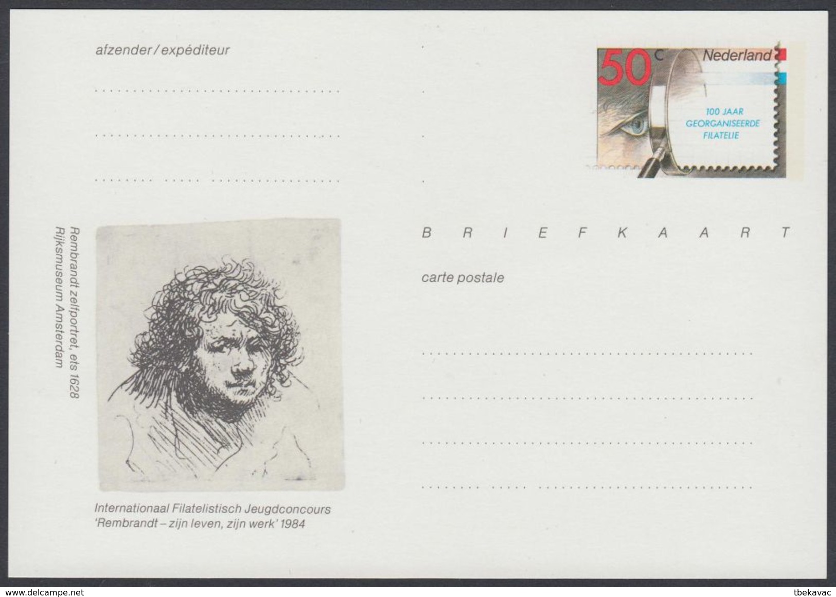 Netherlands, Postal Stationery  "Rembrandt", Ref.bbzg - Covers & Documents