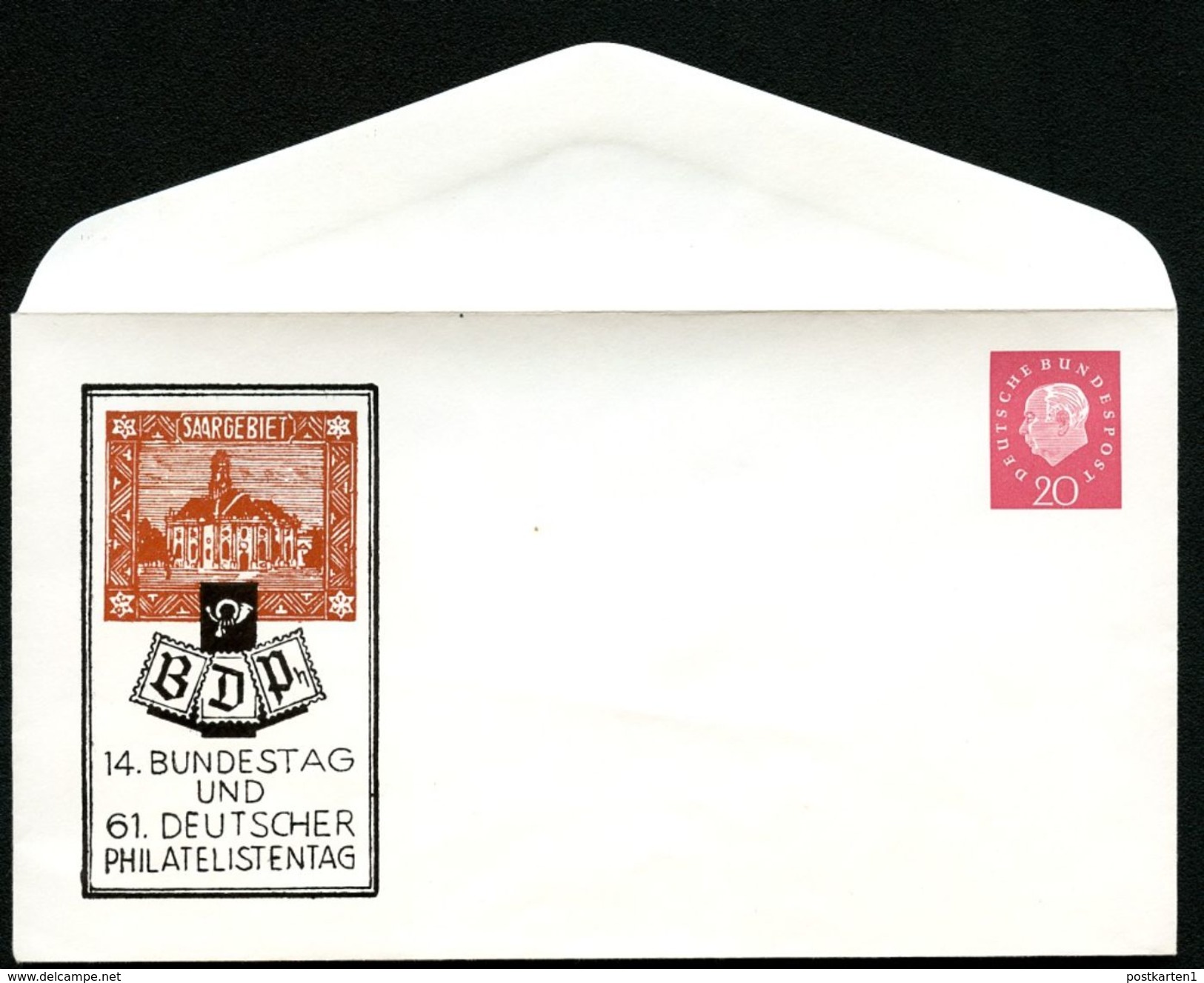 Bund PU15 B1/001a-b Privat-Umschläge BUNDESTAG BDPH **/Sost. 1960  NGK 27,00 € - Enveloppes Privées - Neuves