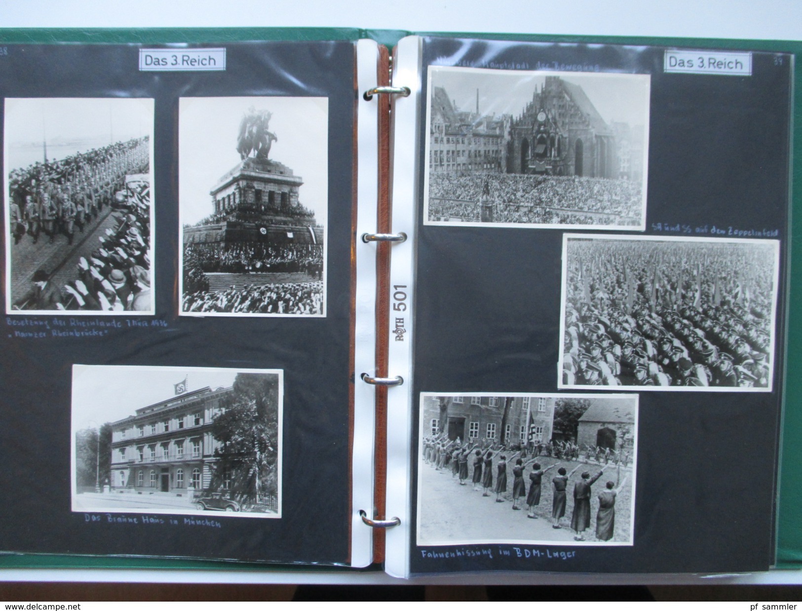 Drittes Reich / Hitler / Göbbels / SA / Miltär / Paraden usw... 2 Ordner mit 230 Fotos / REPROS aus dem Jahre 1965