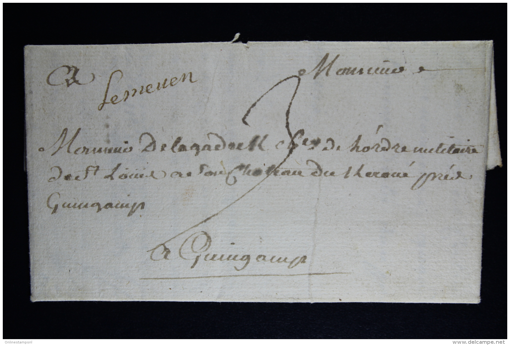 France:  Lettre Complet 1788 Lesneuven A Guingamp - 1701-1800: Précurseurs XVIII