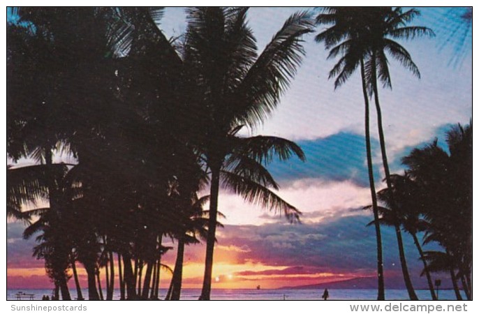 Hawaii Waikiki Beach Sunset - Oahu