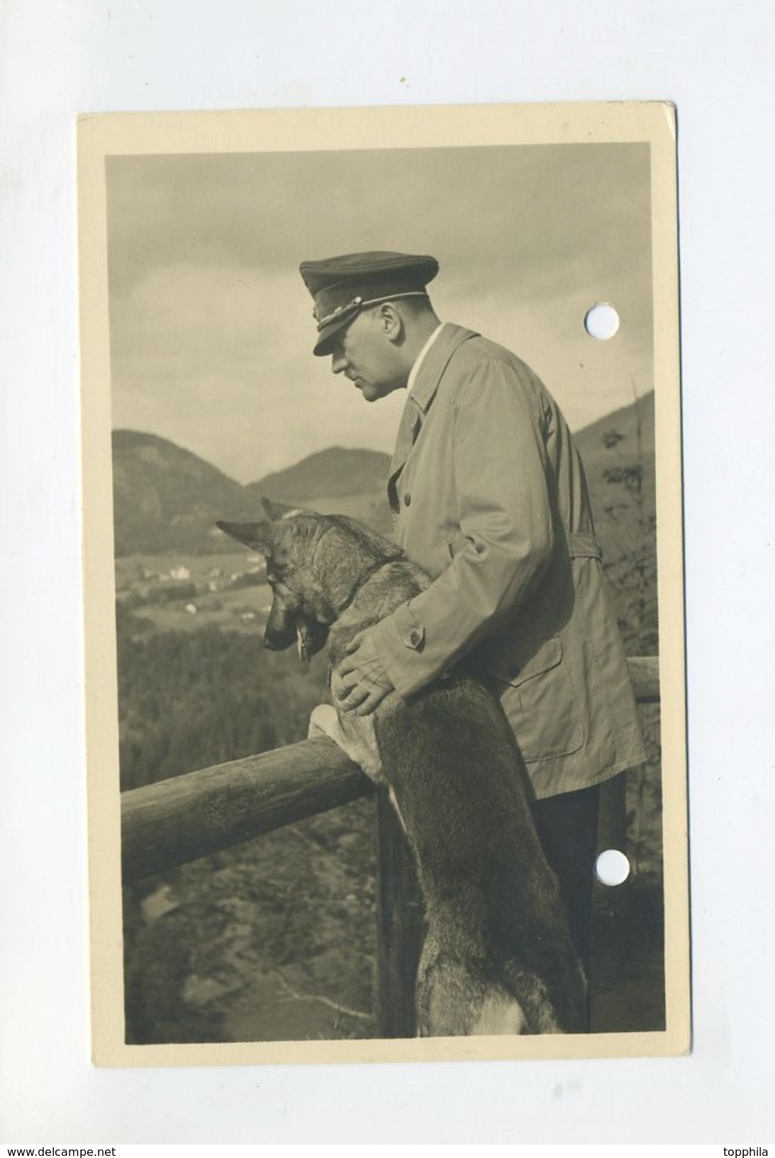 1944 3.Reich S/W Propagandakarte Hitler Mit Schäferhund Blondie Echt Gelaufen - Briefe U. Dokumente