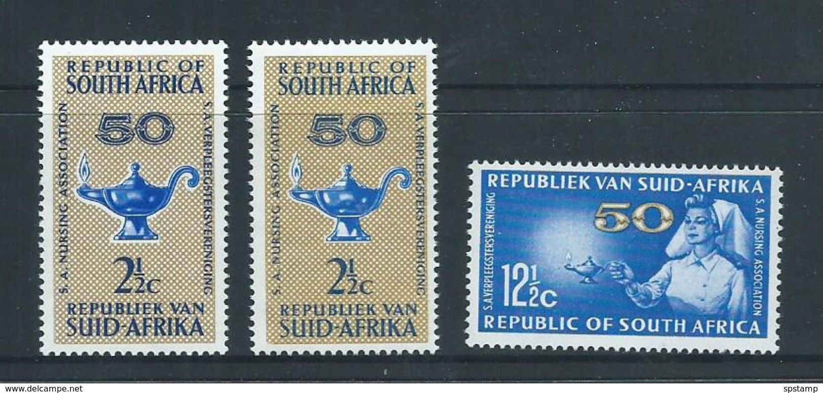 South Africa 1964 Nursing Association Set Of 3 MNH , Both 2.5c With Pencil Annotations On Gum - Neufs