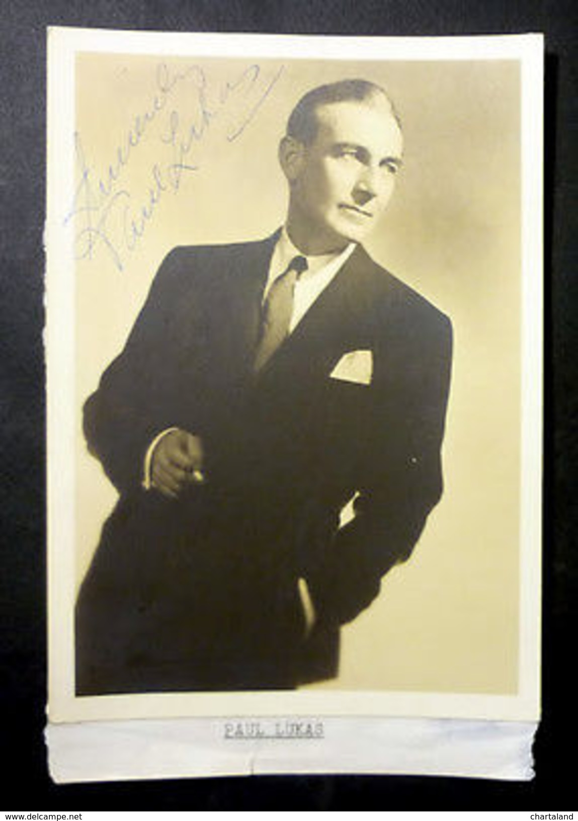 Foto Con Autografo Attore Paul Lukas - 1940 Ca. - Other & Unclassified