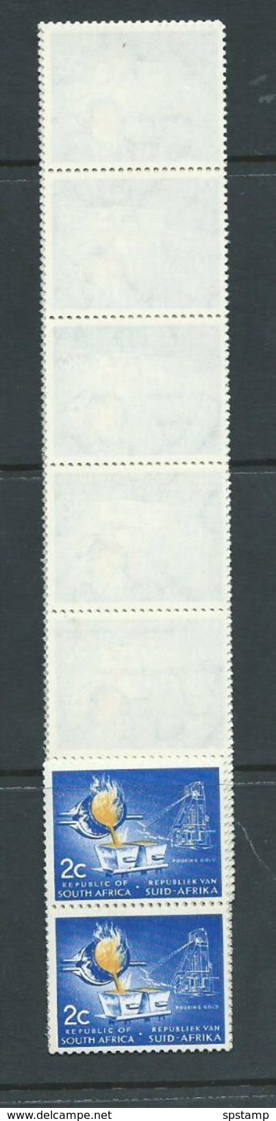 South Africa 1964 2c Pouring Gold RSA Watermark Coil Strip Of 30 MNH - Unused Stamps