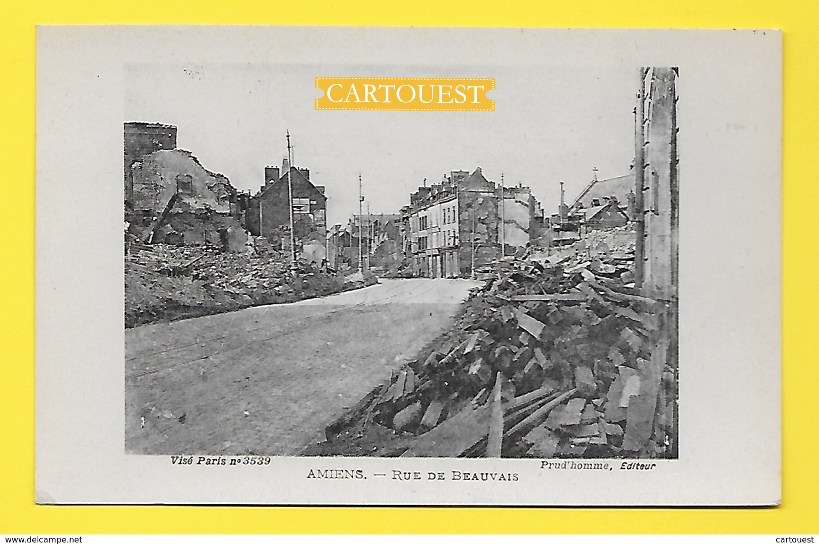 CPA 80 AMIENS Rue De Beauvais Ruines Guerre 14 - 18 - Amiens