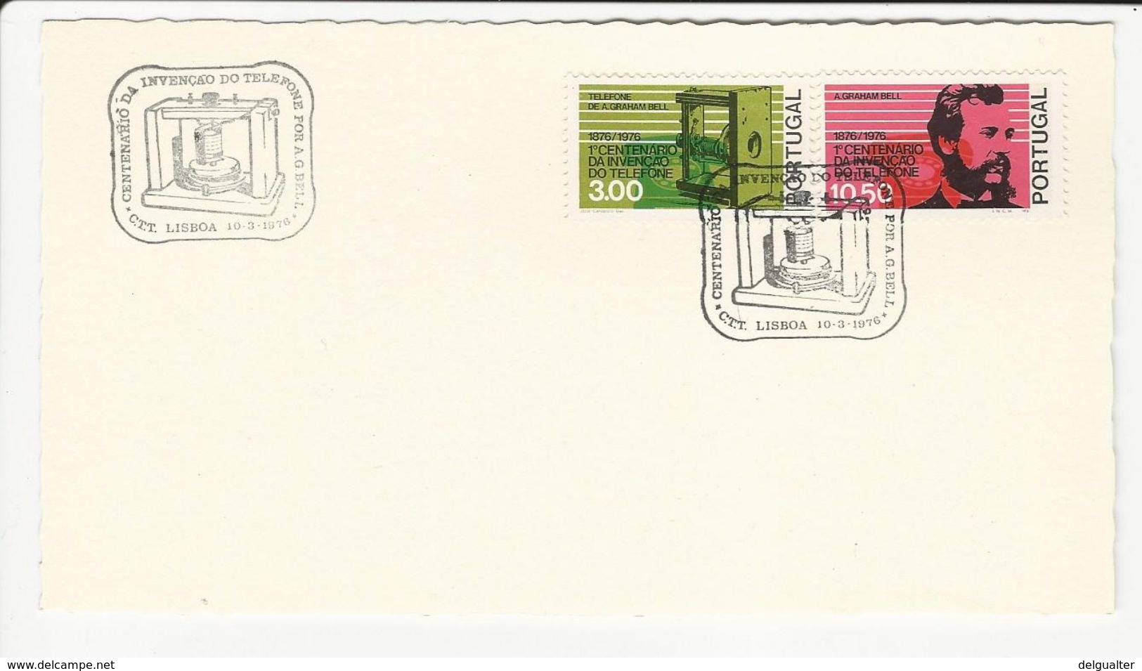 FDC Card * Portugal * Centenário Da Invenção Do Telefone Por A. G. Bell * 1976 * Lisboa - FDC