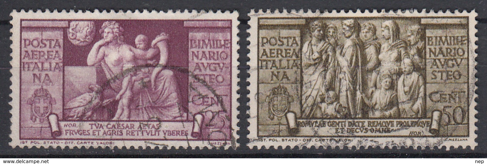 ITALIË - Michel - 1937 - Nr 586/87 (SELECTIE) - Gest/Obl/Us - Cote 9.00€ - Posta Aerea