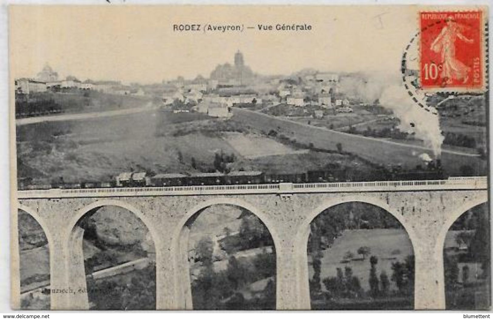 CPA  Rodez Aveyron Circulé Train Chemin De Fer - Rodez