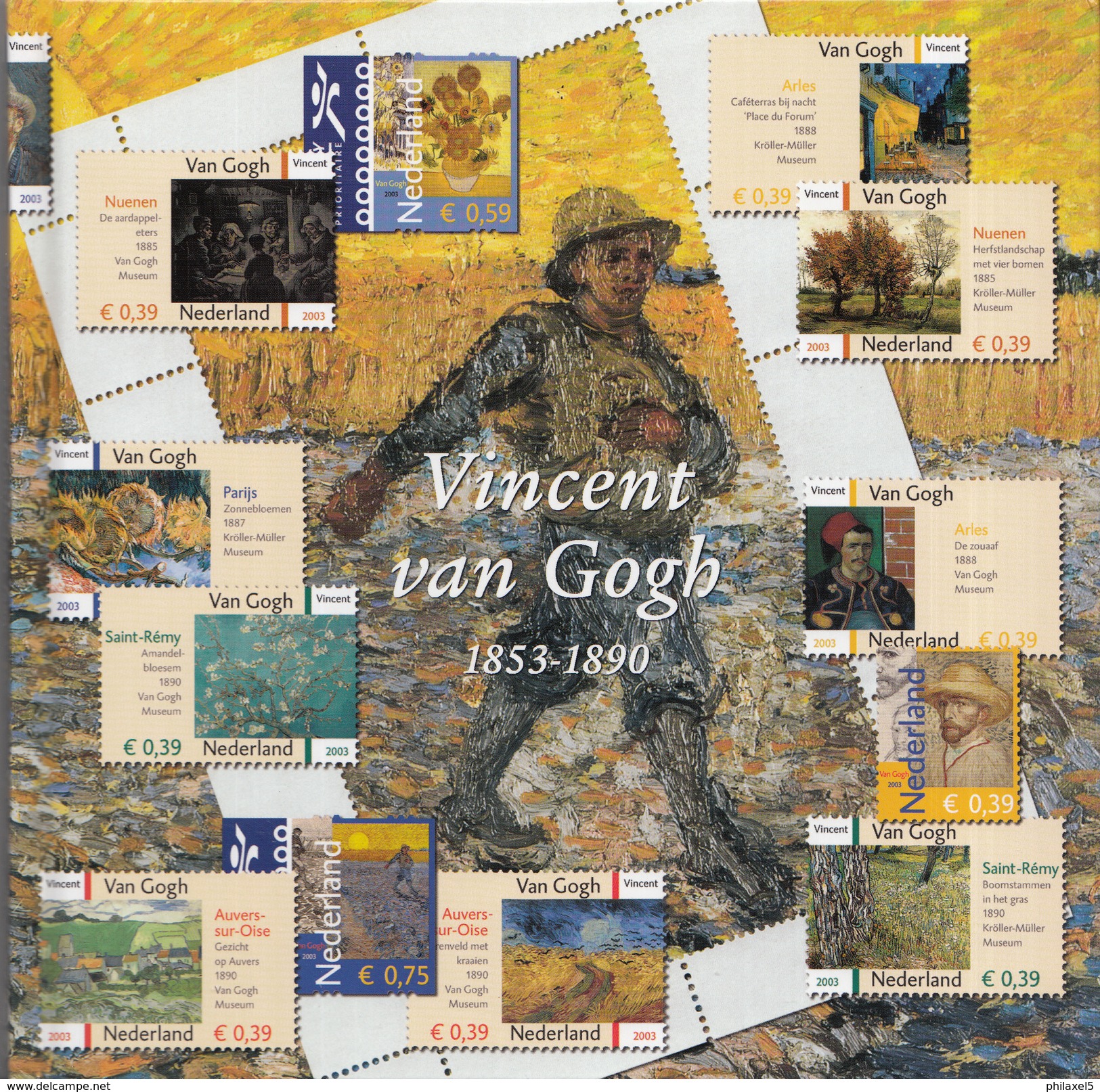 Nederland - DAVO Themaboek 10 - Vincent Van Gogh 1853-1890 - Inclusief Zegels - NVPH V2142-2151 - Thema's