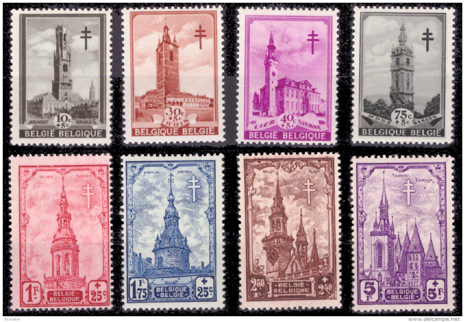 Belgium 0519/26**  Les Beffrois  MNH - Ungebraucht