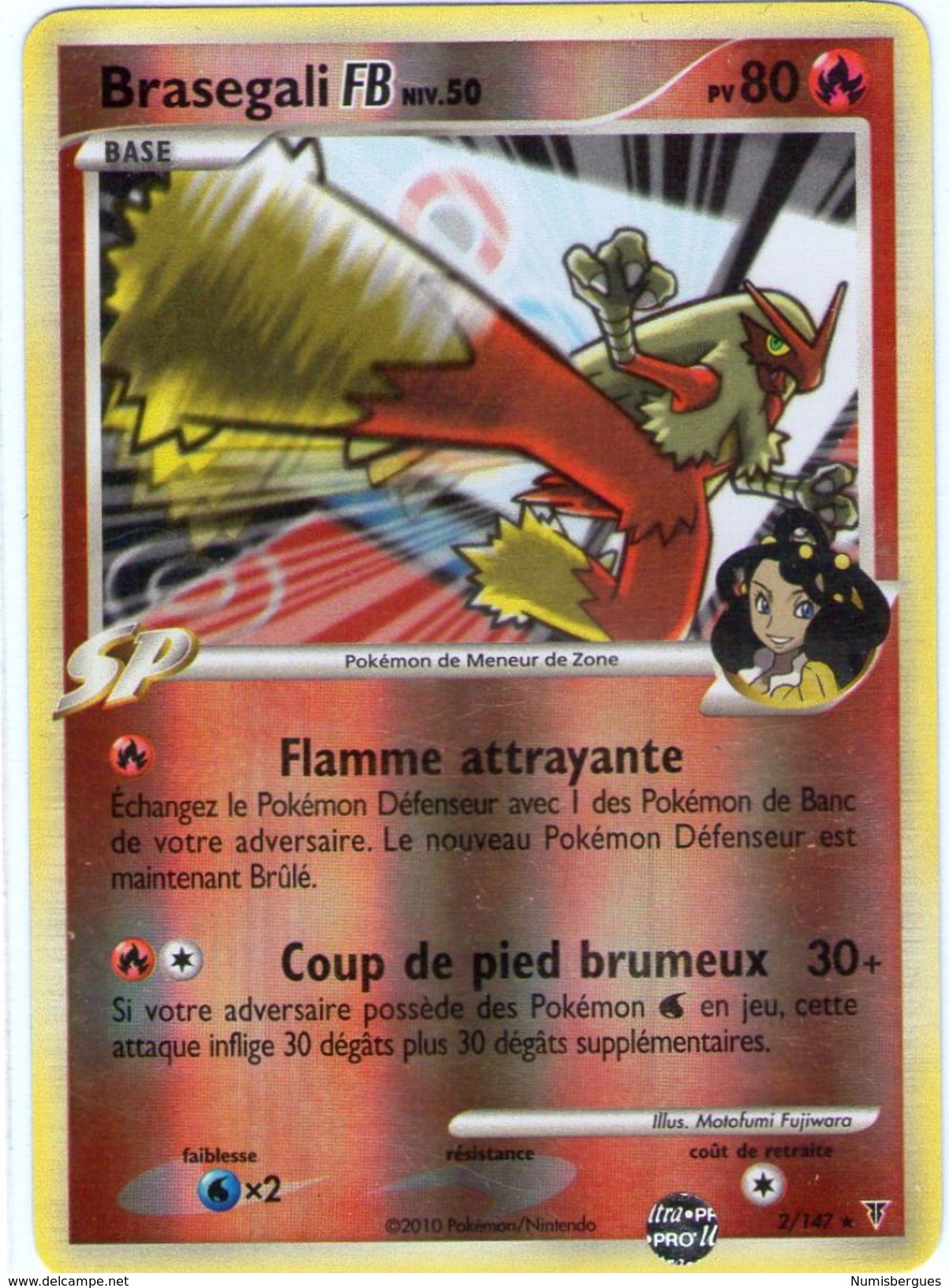 Carte Pokemon Brasegali N° 2/147 Série   Platine Vainqueurs Suprême      VF - Platinum