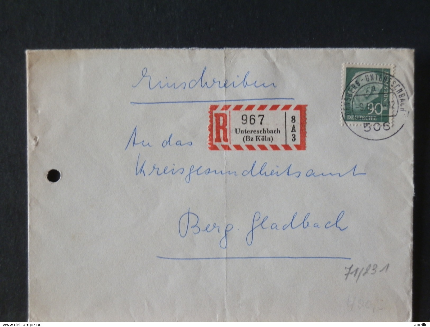 72/231 LETTRE   ALLEMAGNE  RECOMM.90 C - Lettres & Documents