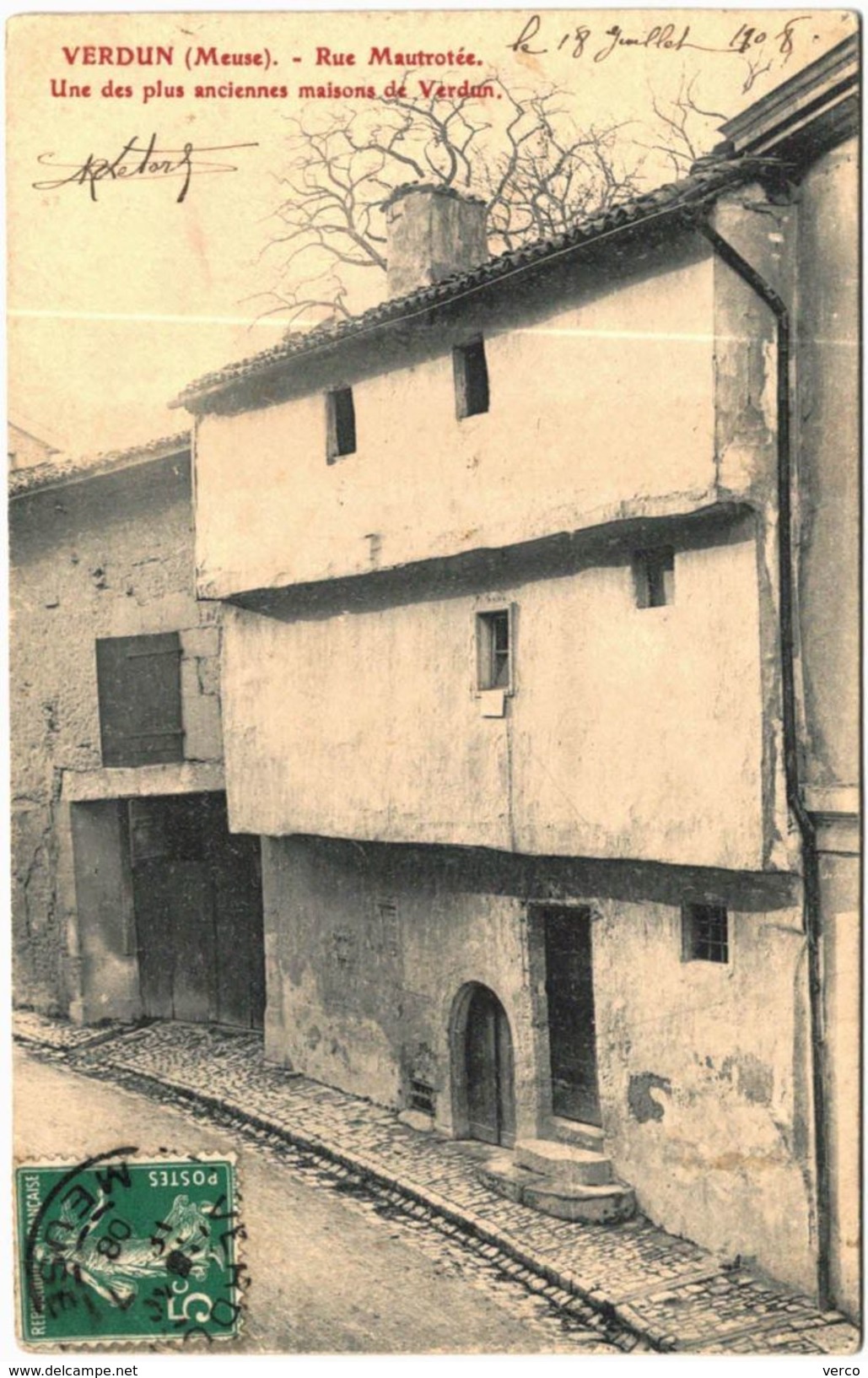 Carte Postale Ancienne De VERDUN-Rue Mautrotée-une Des Plus Anciennes Maisons De VERDUN - Verdun