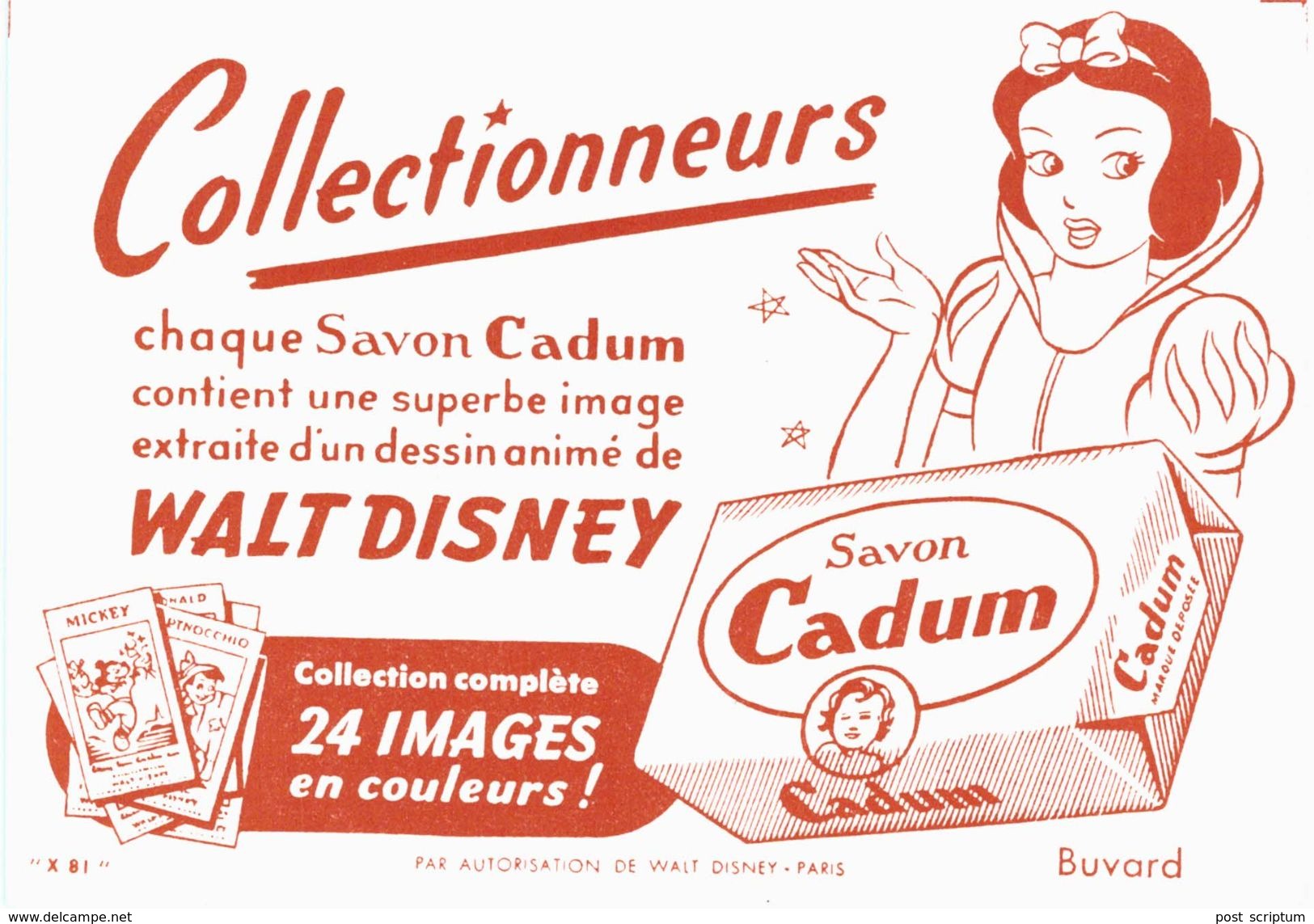 Vieux Papiers - Buvard - Cadum Walt Disney - 3 Buvards - Waschen & Putzen