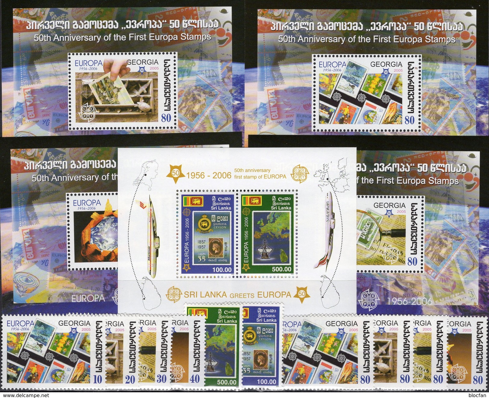 EUROPA Sri Lanka 1525/6,Block 102+Georgia 507/4,Bl.35/38 ** 54€ Hb Stamp On Stamps Bloc Ss Sheets Bf CEPT 1956-2006 - Collections