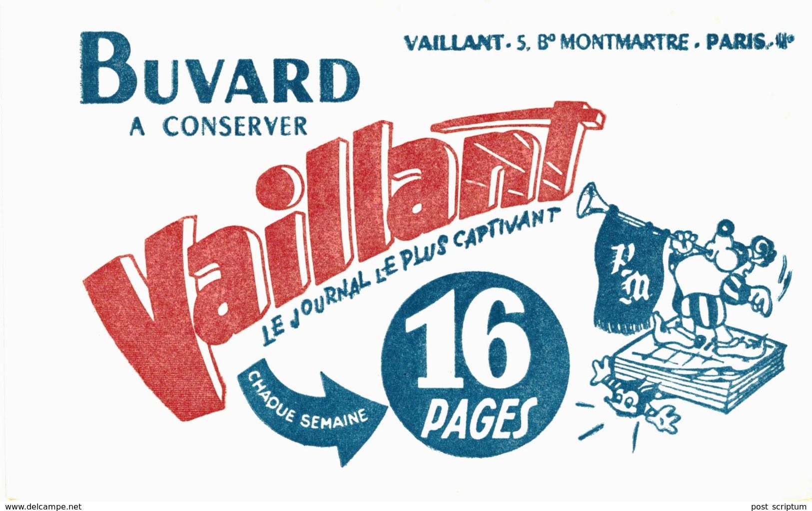 Vieux Papiers - Buvard - Vaillant Le Journal Le Plus Captivant - 2 Buvards - Kids