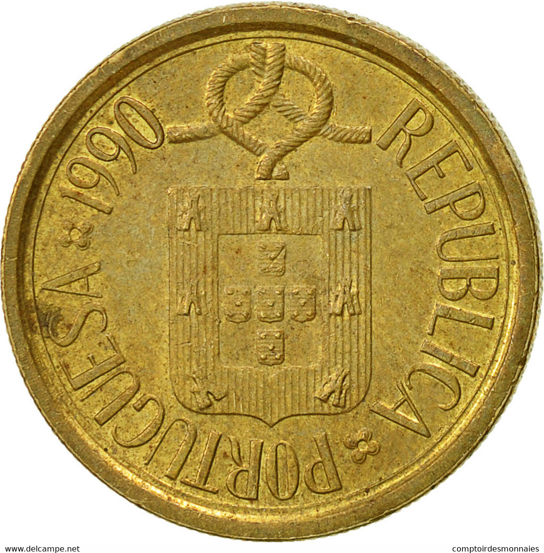 Monnaie, Portugal, 5 Escudos, 1990, TTB, Nickel-brass, KM:632 - Portugal