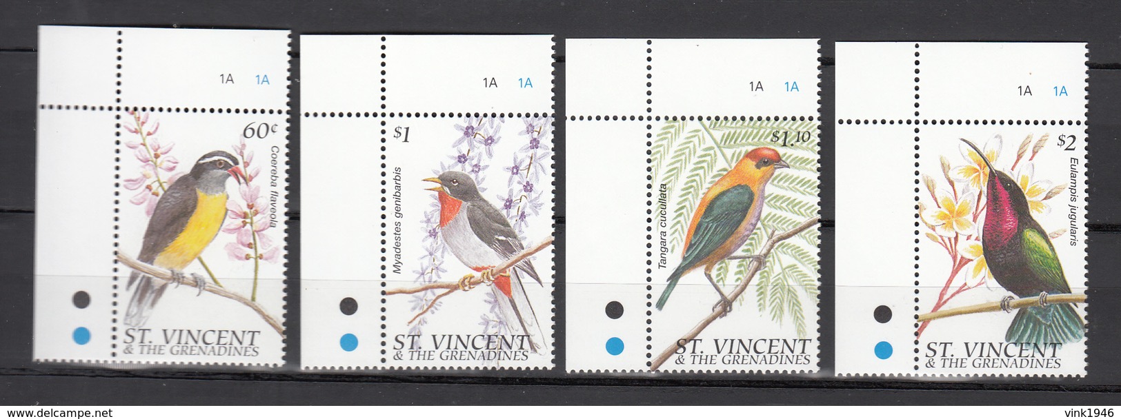 St Vincent 1996,4V In Set,cornerpiece,birds,vogels,vögel,oiseaux,pajaros,uccelli,aves,MNH/Postfris,(A3474) - Autres & Non Classés