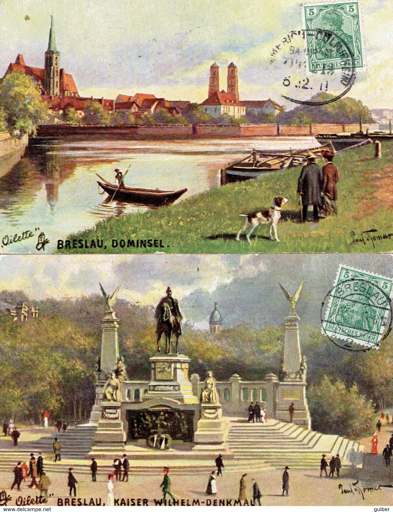 Breslau Oilette Signé Wilhelm  Homann 1911 4 CARTES - Schlesien