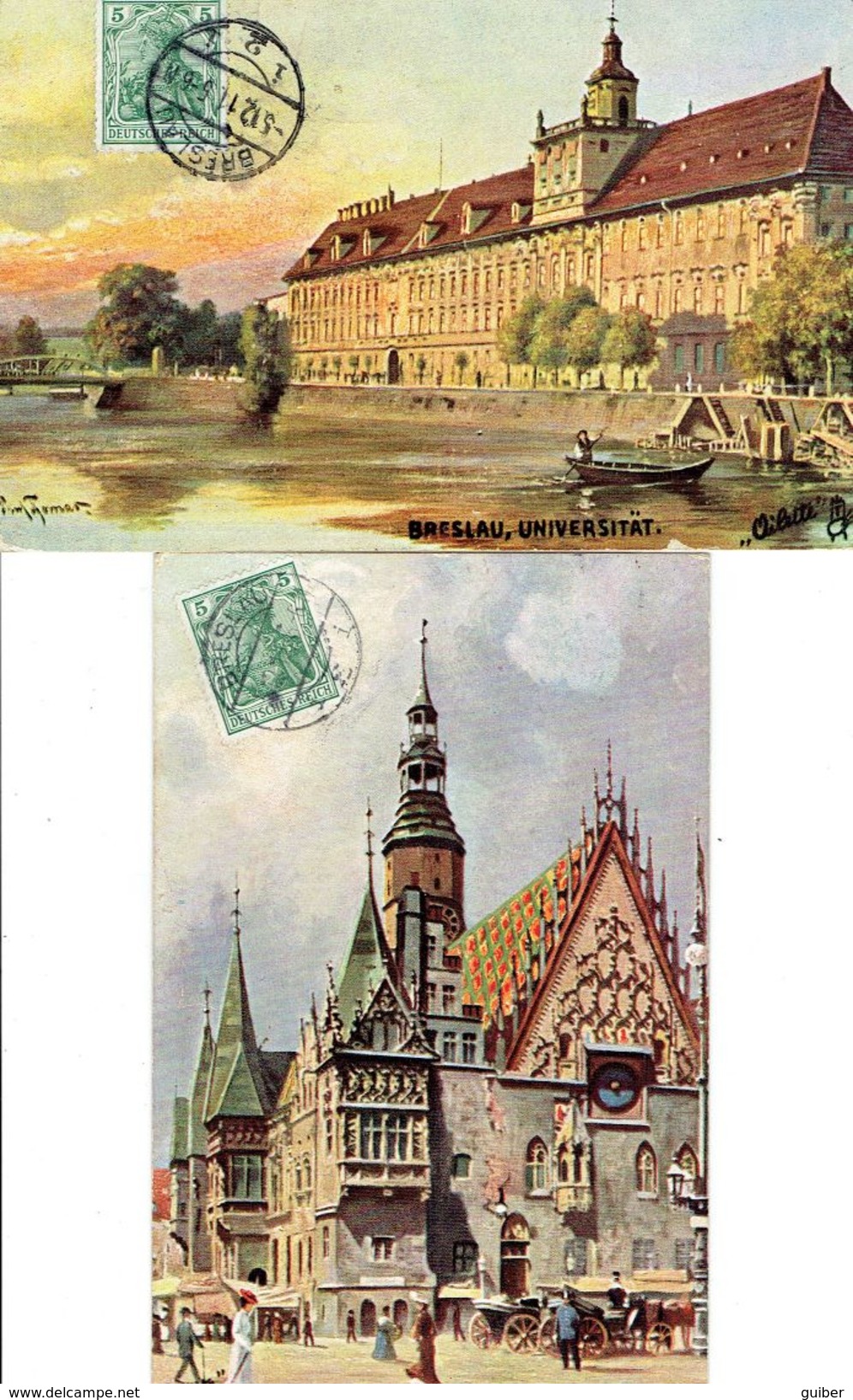 Breslau Oilette Signé Wilhelm  Homann 1911 4 CARTES - Schlesien