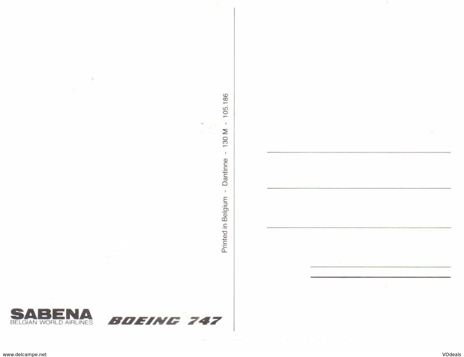 Sabena - Boeing 747 - 1946-....: Era Moderna