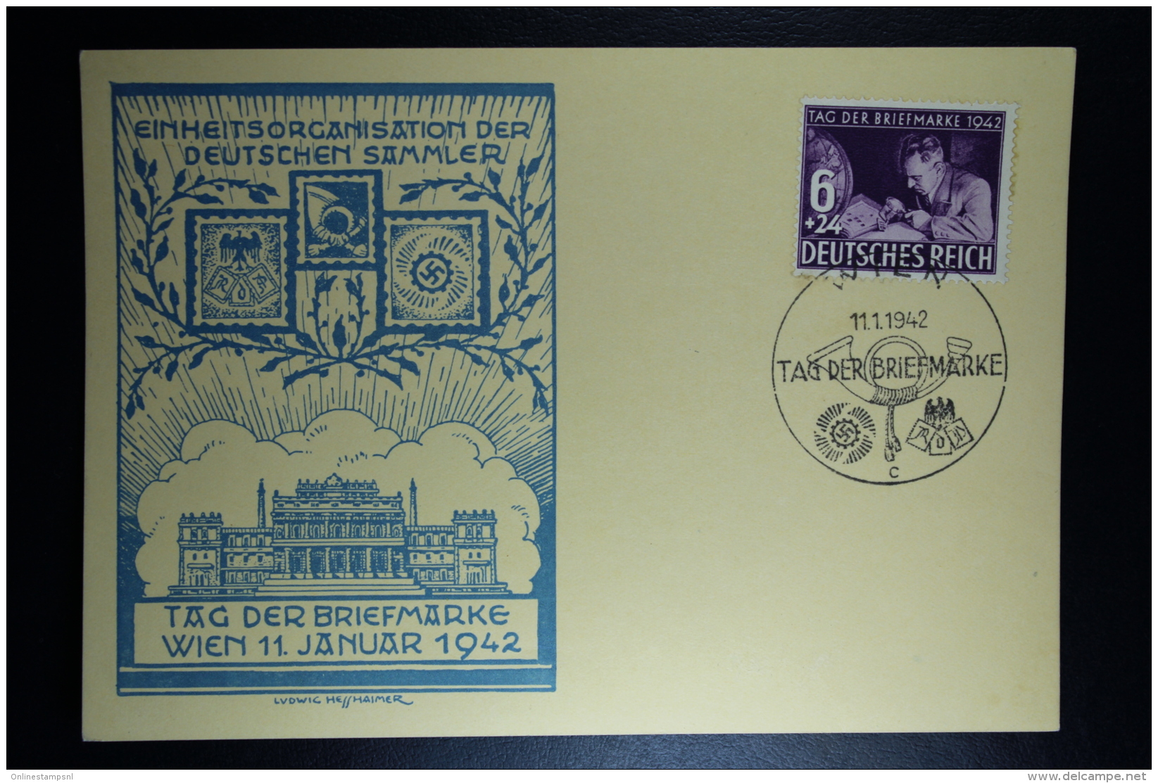 Deutsche Reich Tag Der Briefmarken 1942 Mi 811 FDC  Stempel Wien - Lettres & Documents