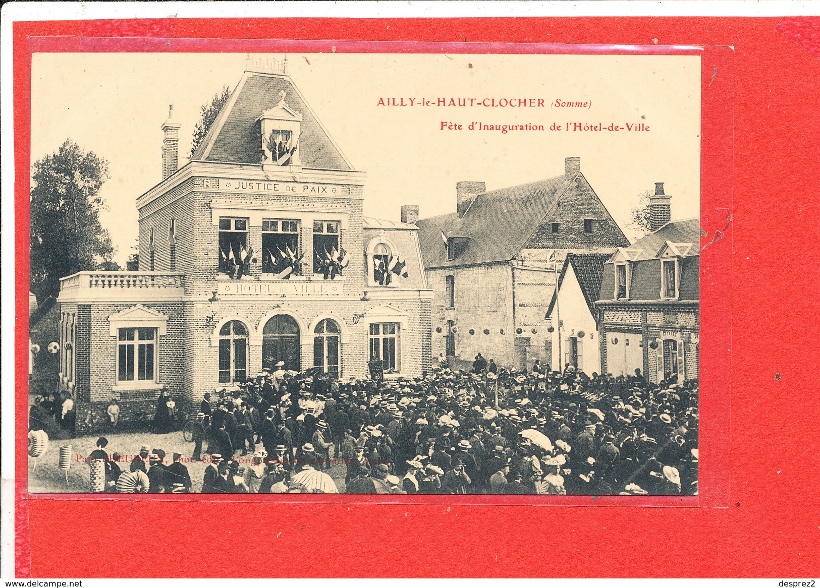 80 AILLY Le HAUT CLOCHER Cpa Fete Inauguration Hotel De Ville  Edit Lheureux - Ailly Le Haut Clocher